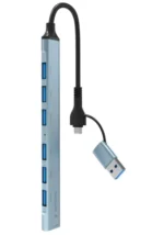 UHB-ACM-U3P1U2P6-01 Gembird 7-port USB hub (1x USB 3.2 + 6x USB 2.0), USB-A + USB-C, silver - Slika 5