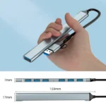 UHB-ACM-U3P1U2P6-01 Gembird 7-port USB hub (1x USB 3.2 + 6x USB 2.0), USB-A + USB-C, silver - Slika 4