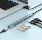 UHB-ACM-U3P1U2P6-01 Gembird 7-port USB hub (1x USB 3.2 + 6x USB 2.0), USB-A + USB-C, silver - Slika 6