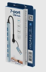 UHB-ACM-U3P1U2P6-01 Gembird 7-port USB hub (1x USB 3.2 + 6x USB 2.0), USB-A + USB-C, silver - Slika 3