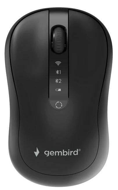 Gembird Bežièni miš sa 4 tastera, Dual Mode, crni,800-1600 DPI,107 mm (MUSW2-4B-01)
