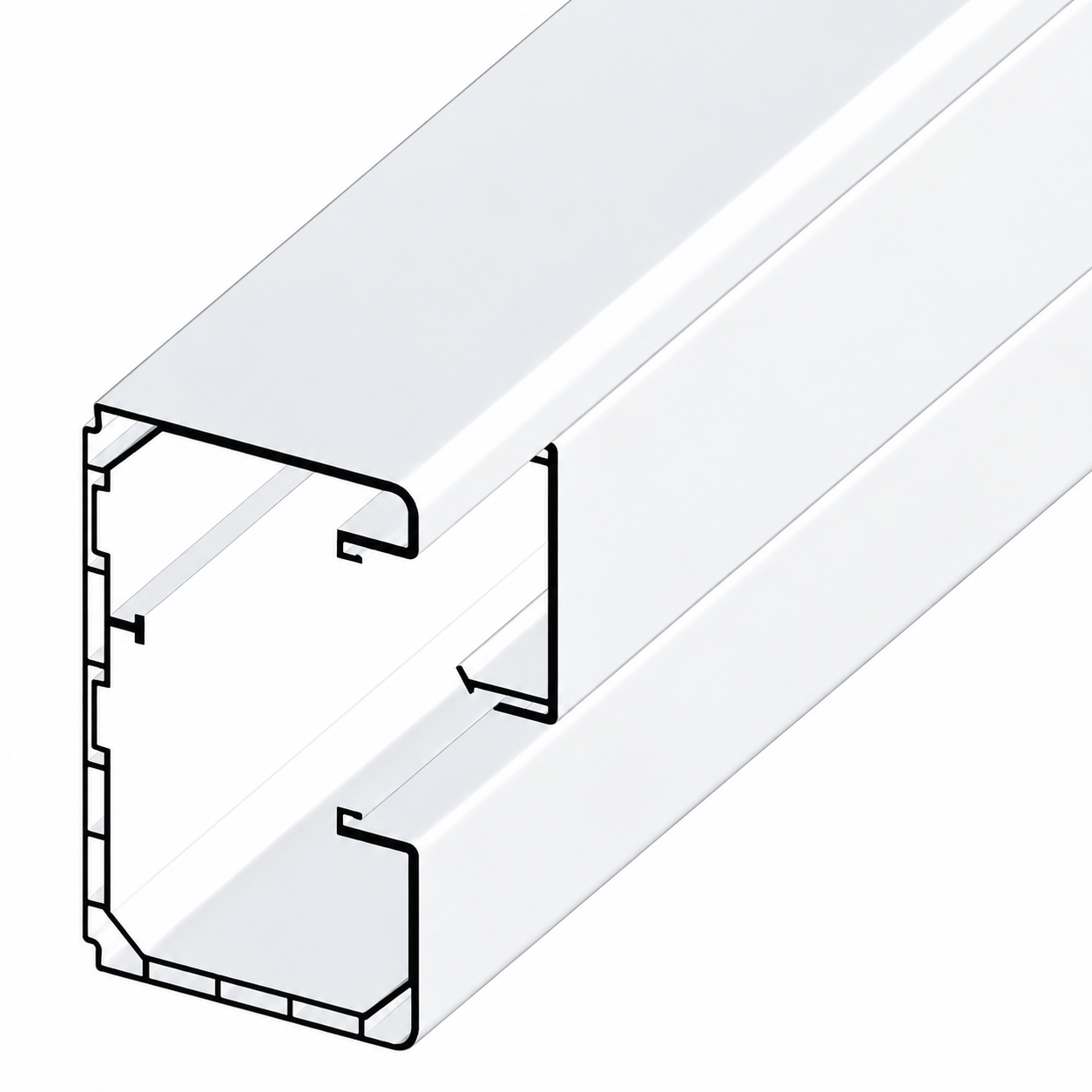 denitech-priority-63957-white Kopos PK parapetna kanalica sa poklopcem | 90 × 55 mm, 2 m - Slika 1