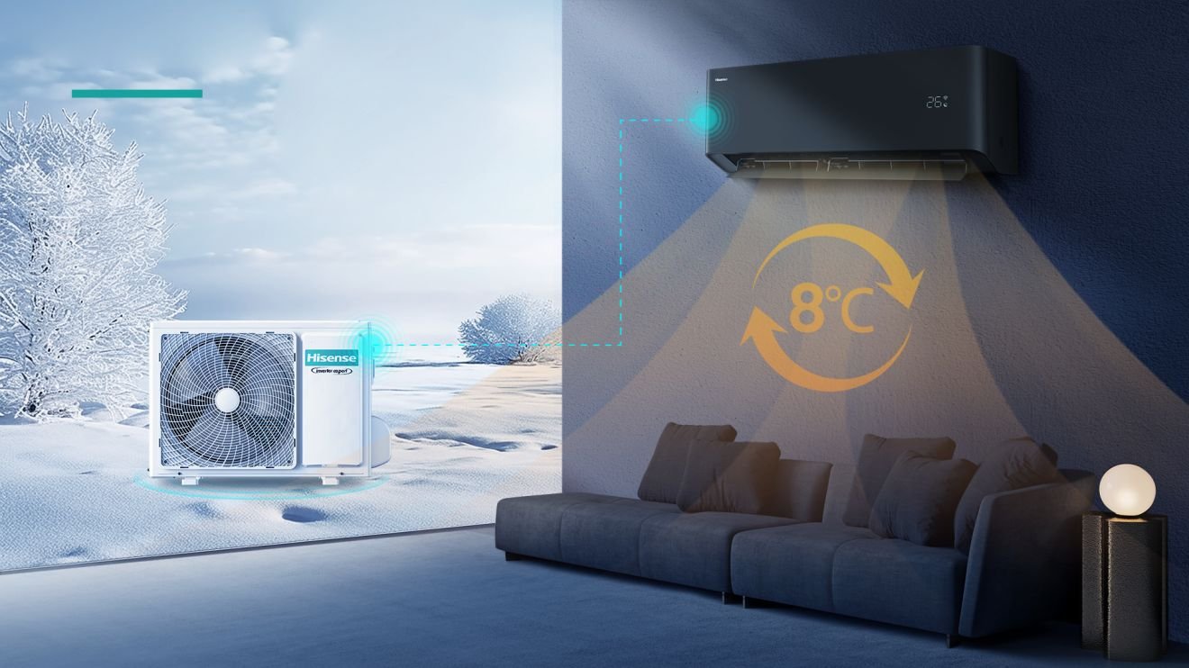 Hisense HB25XU0BG inverter klima uređaj | UNI HB 10 Hisense HB25XU0BG inverter klima uređaj | UNI HB Hisense HB25XU0BG — Uni HB Black Heat at 8°C