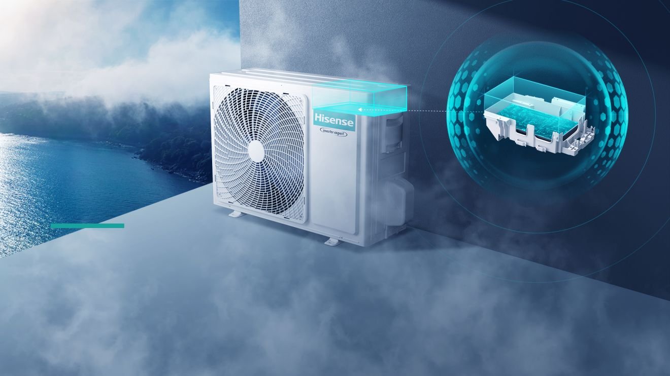Hisense HB25XU0BG inverter klima uređaj | UNI HB 19 Hisense HB25XU0BG inverter klima uređaj | UNI HB Hisense HB25XU0BG — Uni HB Black PCB Anti-corrosion Protection