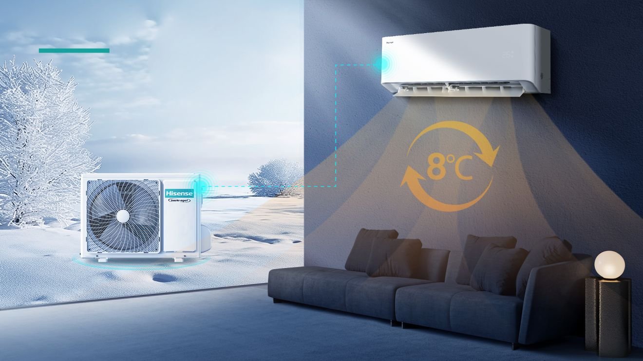 Hisense HB35XU0AG inverter klima uređaj | UNI HB 14 Hisense HB35XU0AG inverter klima uređaj | UNI HB Hisense HB35XU0AG — Heat at 8°C(Uni HB White)