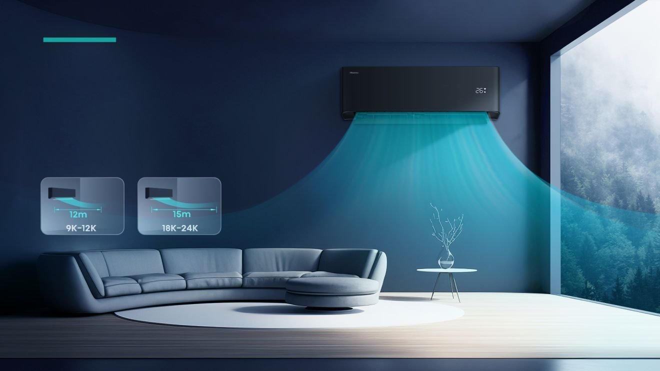 Hisense HB25XU0BG inverter klima uređaj | UNI HB 17 Hisense HB25XU0BG inverter klima uređaj | UNI HB Hisense HB25XU0BG — Uni HB Black Long Distance Airflow