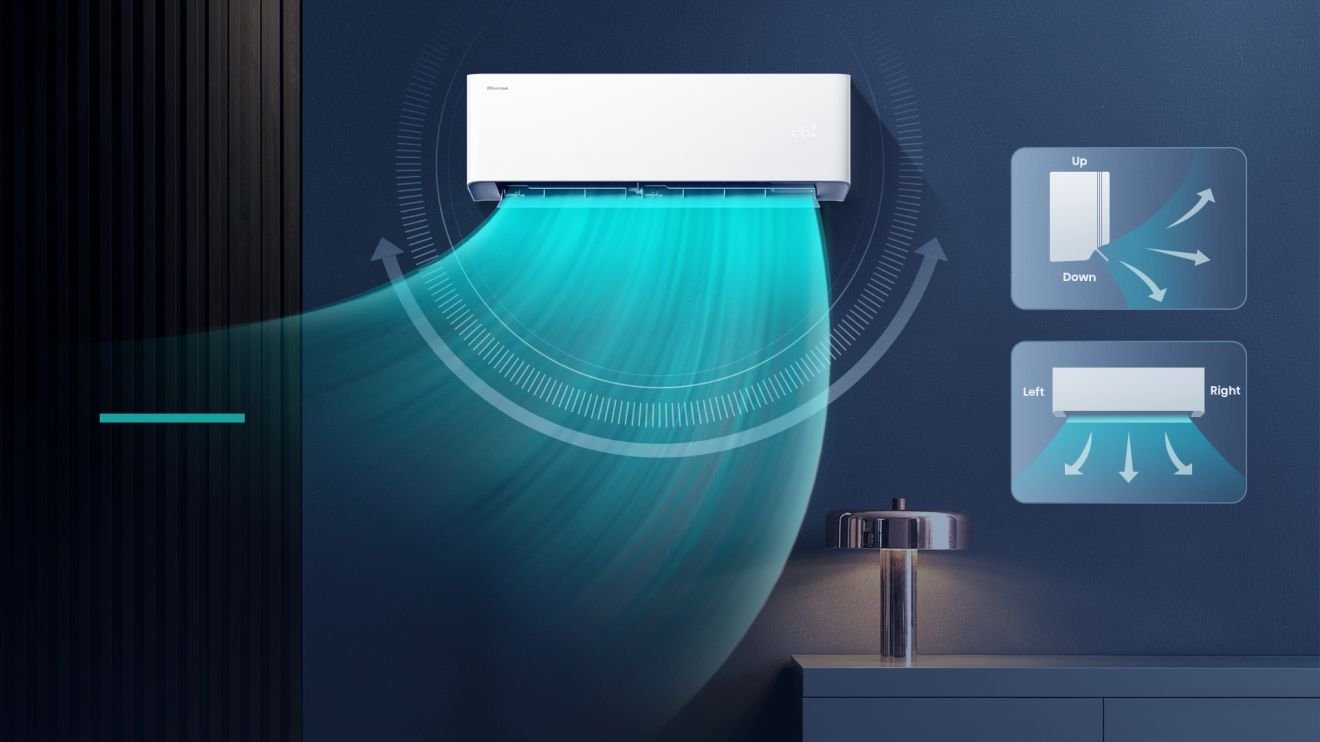 Hisense HB35XU0AG inverter klima uređaj | UNI HB 2 Hisense HB35XU0AG inverter klima uređaj | UNI HB Hisense HB35XU0AG — 4D Airflow(Uni HB White)